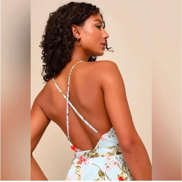 NWT Lulus Still the One Sage Green Floral Print Satin Maxi Dress - Picture 4 of 6